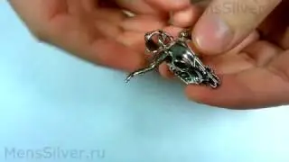 Sterling Silver Bull Pendant for Men