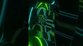 Abstract Background Video 4k VJ LOOP NEON Green Teal Metallic Organic Tunnel Screensaver Visual ASMR