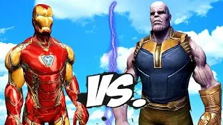 IRON MAN (ENDGAME) VS THANOS (INFINITY WAR) - EPIC BATTLE