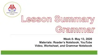 Grammar Lesson for Grade 6