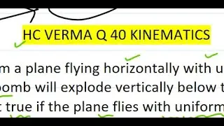 Q 40 KINEMATICS  HC VERMA II CH-3 II