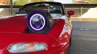 LED Color Halo HeadLight Install on a Miata