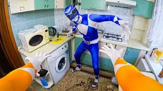 POWER RANGER TWINS HE BROKES MY PLATE AND HE REGRETTED IT (epic parkour pov action  )