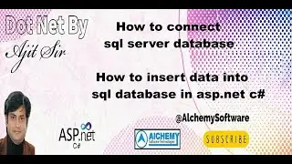 How to connect sql server database | how to insert data into sql database in asp.net c# #dotnet
