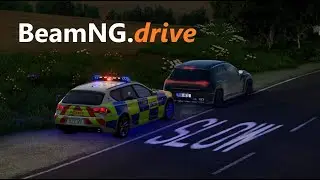 BeamNG.drive - High Speed B-Road chase with British Police Interceptor ends in CRASH