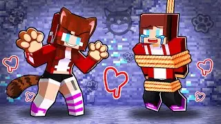 JJ and CRAZY FAN Cat GIRL - Love Story - Maizen Minecraft Animation