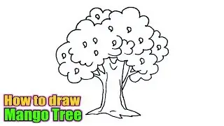 How to draw a Mango tree | sketch of Mango tree | Easy Step by Step