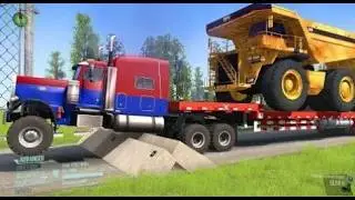 Spintires: Mudrunner Giant Trucks on Extremely Damaged Roads with Long Trailers #34 