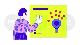 Palm scanning biometric identification cartoon animation