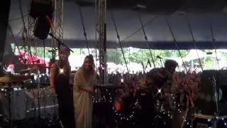 Highasakite leaving the stage at Roskilde 2013