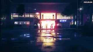 Photoshop -  Anime Style Street Shop Night Scene