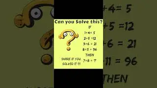 brain test / math puzzle / can you slove this question / iq test || #maths #mathpuzzles #shorts