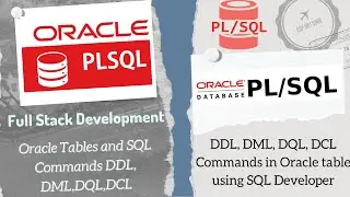 Oracle SQL Commands using SQL Developer | Table Operations | DDL, DML, DQL, DCL | Database | PL/SQL