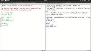 You can write multi-line strings with Triple Quotes | Python