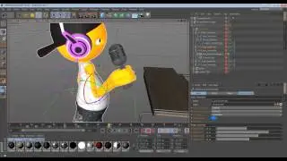 Взаимодействие персонажа в анимации с другими объектами сцены в Cinema 4D