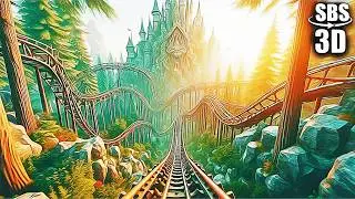 VR Roller Coaster | Forest Stone Castle VR Video 3D SBS