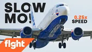 Mesmerising slow motion plane landings