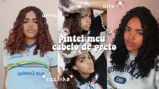 pintando meu cabelo descolorido de preto *de novo🤡*
