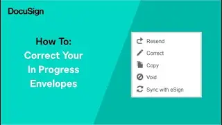 How to Correct Your In Progress Envelopes