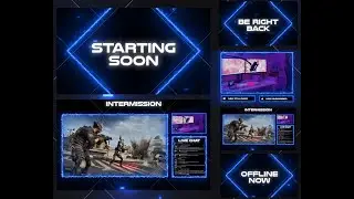 Neon Glitch Blue Overlay – Futuristic, Vibrant Stream Overlay for Twitch & OBS