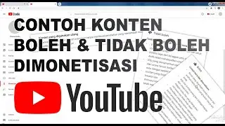 CONTOH KONTEN, BOLEH & TIDAK BOLEH DIMONETISASI YouTube [RayRiz]