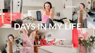 DAYS IN MY LIFE AS A SAHM *Galentines, preschool, journaling, cleaning*