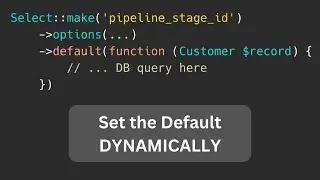 Filament Select: Set the Default Value with DB Query