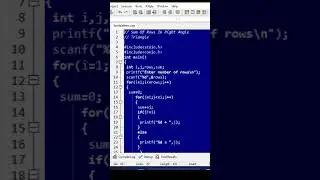 Sum Of Rows In Triangle | C Programming Basic Tutorials | Learn C Language #coding #programming #c
