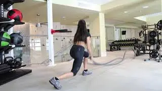 26. LUNGE + DOUBLE SLAM IN A JUMP - BEST BATTLE ROPE EXERCISES