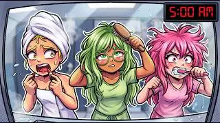Chaotic Morning Routine With CRAZY YANDERES (Life Together RP)