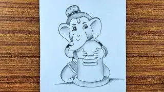 Beautiful Ganesh Drawing With Shivling | Easy Drawing | How to Draw Beautiful Ganpati Bappa