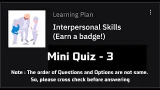 Mini Quiz-3 Interpersonal Skills 