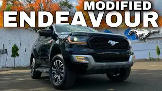 Ford Endeavour Modified with Mustang GT Grill, GT Headlight, Black PPF, Ambient Light, New Alloys