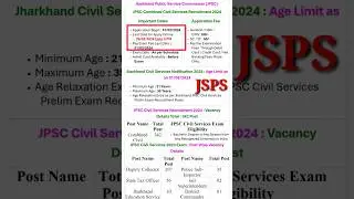 JPSC Pre Online Form 2024 || JPSC Combined Civil Services Recruitment 2024