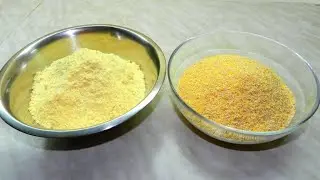 Corn grits and cornmeal.