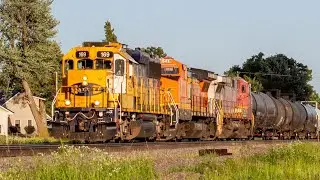 All Santa Fe consist leads BNSF's Eddyville Local across the Ottumwa Subdivision [4K]