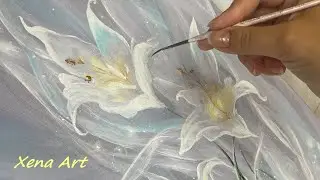 Magical Lilies Flowers / Acrylic Painting Step by Step #231