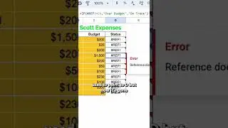 How to fix a REF (reference error) in spreadsheet