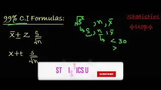 99% Confidence Interval Formula in different situation || Statistics Uop.