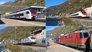 Sui binari del Gottardo vista lago: transiti a Capolago
