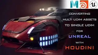 Converting multi UDIM assets in to single UDIM for Unreal with Houdini