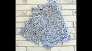 Нежный, ажурный комплект: шапка и снуд. Hat & snood. Knitting.