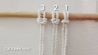 Macrame Lark's head knot || Reinforced || Slingstone || cat's paw || Bullhitch || part1 #diy