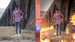 Picsart Realistic Fire Manipulation editing tutorial- Creative picsart editing tutorial🔥🔥