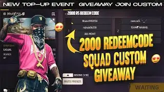 FREE FIRE LIVE CUSTOM ROOM GIVEAWAY FF LIVE TEAM CODE GIVEAWAY|