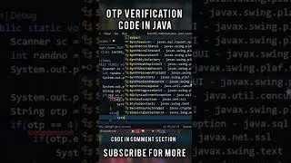 How to make otp generator in java - java projects for beginners with source code