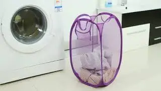 3 PCS Foldable Pop Up Wash Bag Laundry Basket Bag Hamper Mesh Storage Pueple Dirty Clothes Basket