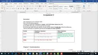 OS Assignment 2 Explanation - Fall 2019