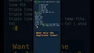 SIMPLE 🧐🐧Linux🐧 command to count duplicated lines in a text file? #shorts #linux #sort  #uniq