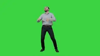 Green Screen | Chroma Key |  happy man performing dance | 4K | HD